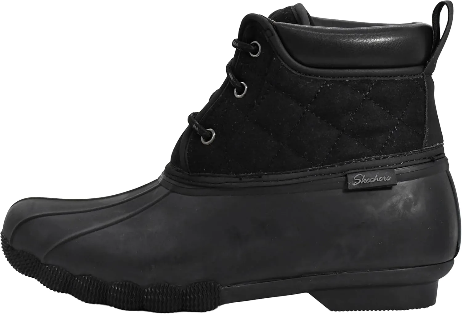 Skechers Women's Pond-Lil Puddles-Mid Quilted Lace Up Duck Boot with Waterproof Outsole Rain