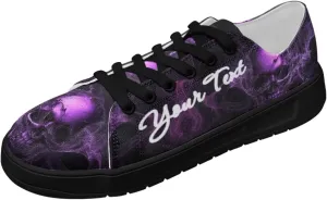 Skull Print Custom Walking Shoes for Women Men Canvas Work Running Sneaker with Your Name & Text