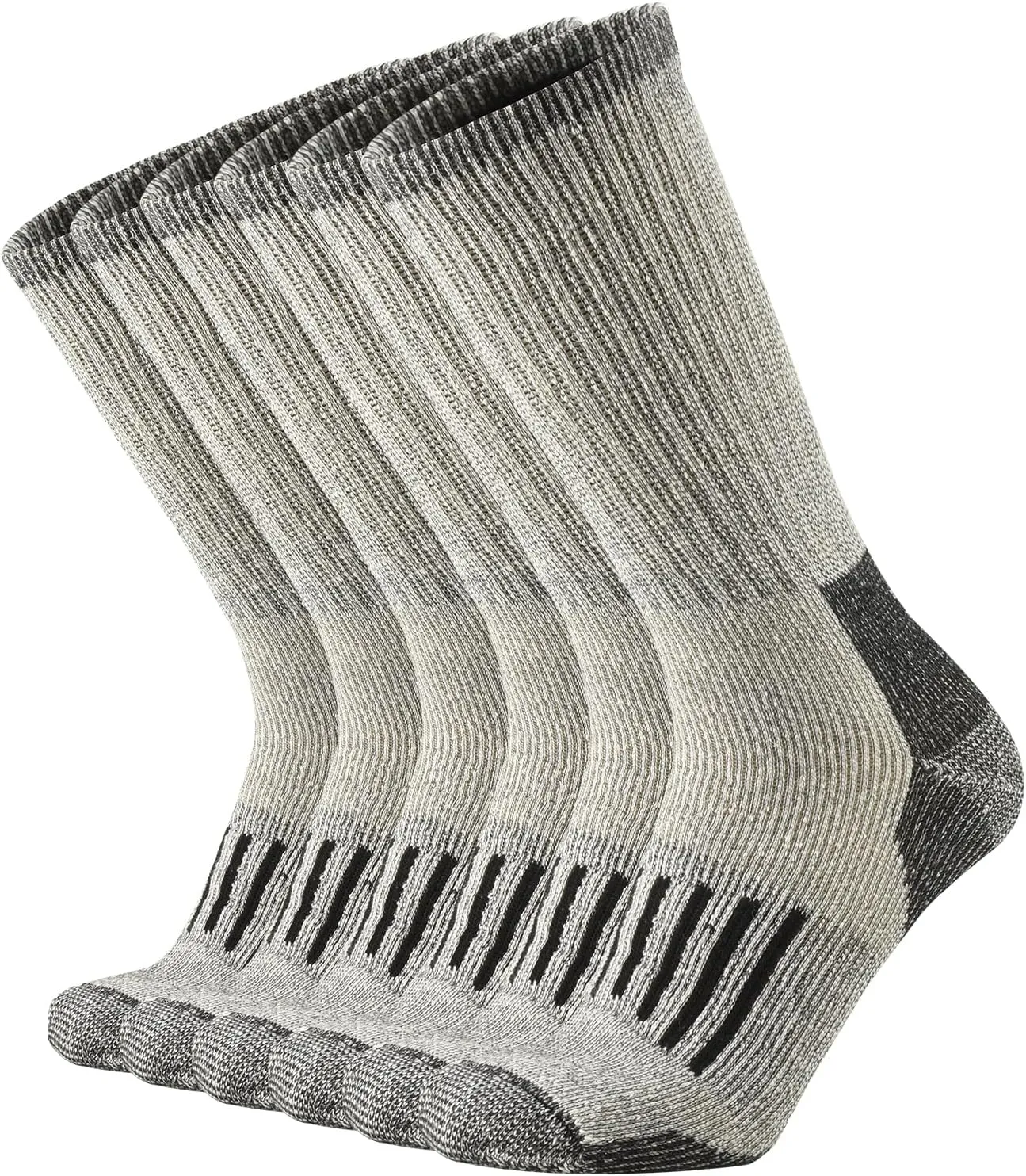 SOX TOWN Men's Merino Wool Cushion Crew Socks Moisture Wicking Control for Outdoor Hiking Work Boot Thermal Warm All Seasons