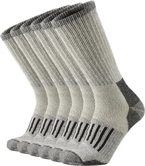 SOX TOWN Men's Merino Wool Cushion Crew Socks Moisture Wicking Control for Outdoor Hiking Work Boot Thermal Warm All Seasons