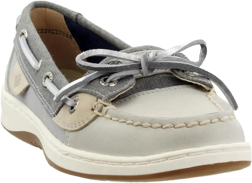 Sperry Womens Angelfish Linen Boat Flats Casual - Grey
