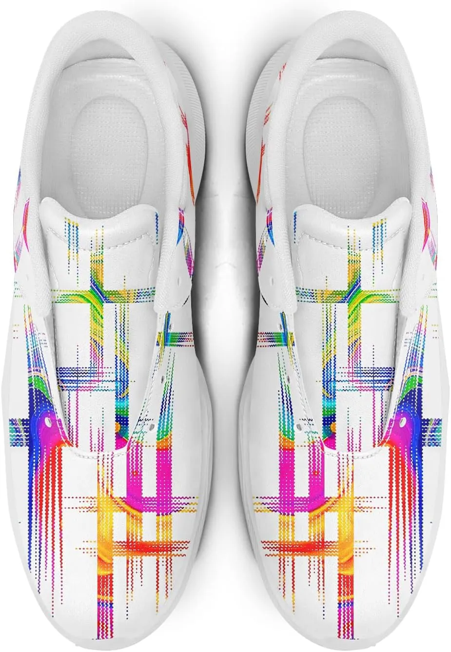 Spikeless Golf Shoes for Men & Women, Breathable Golf Sneakers Colorful Abstract Art Sports Walking Shoes Fashion Footwear