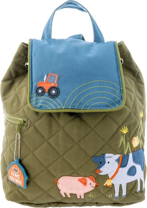 Stephen Joseph Kids' Unisex Toddler Back to School, Quilted Backpack, Farm, One Size