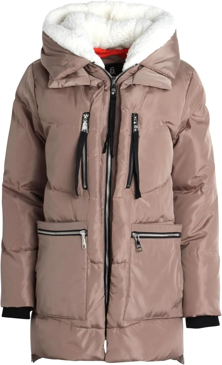 Steve Madden Women's Long Parka - Insulated Quilted Puffer Winter Coat for Women with Faux Sherpa Hood (Sizes: S-XL)