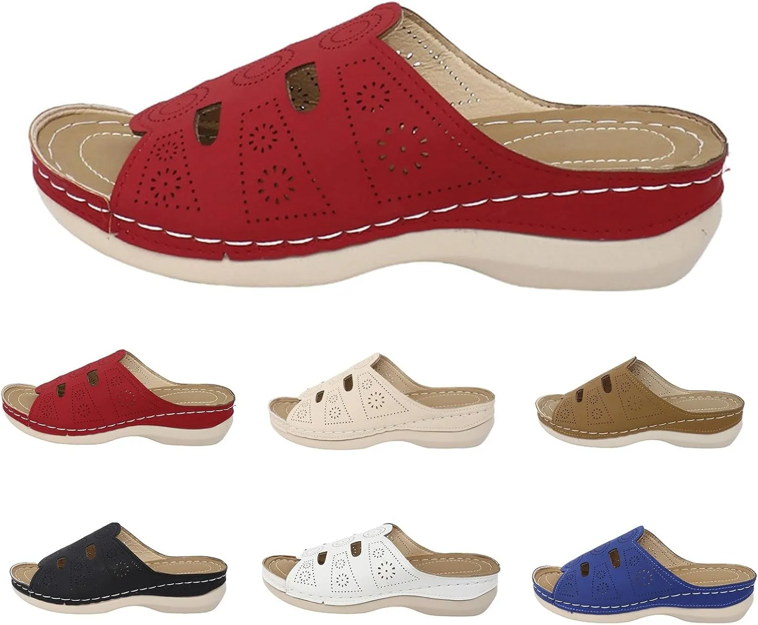 Summer Orthopedic Sandals for Womens 2025,Trendy Comfortable Slip On Wide Width Sandal,Casual Vacation Shoes Women,