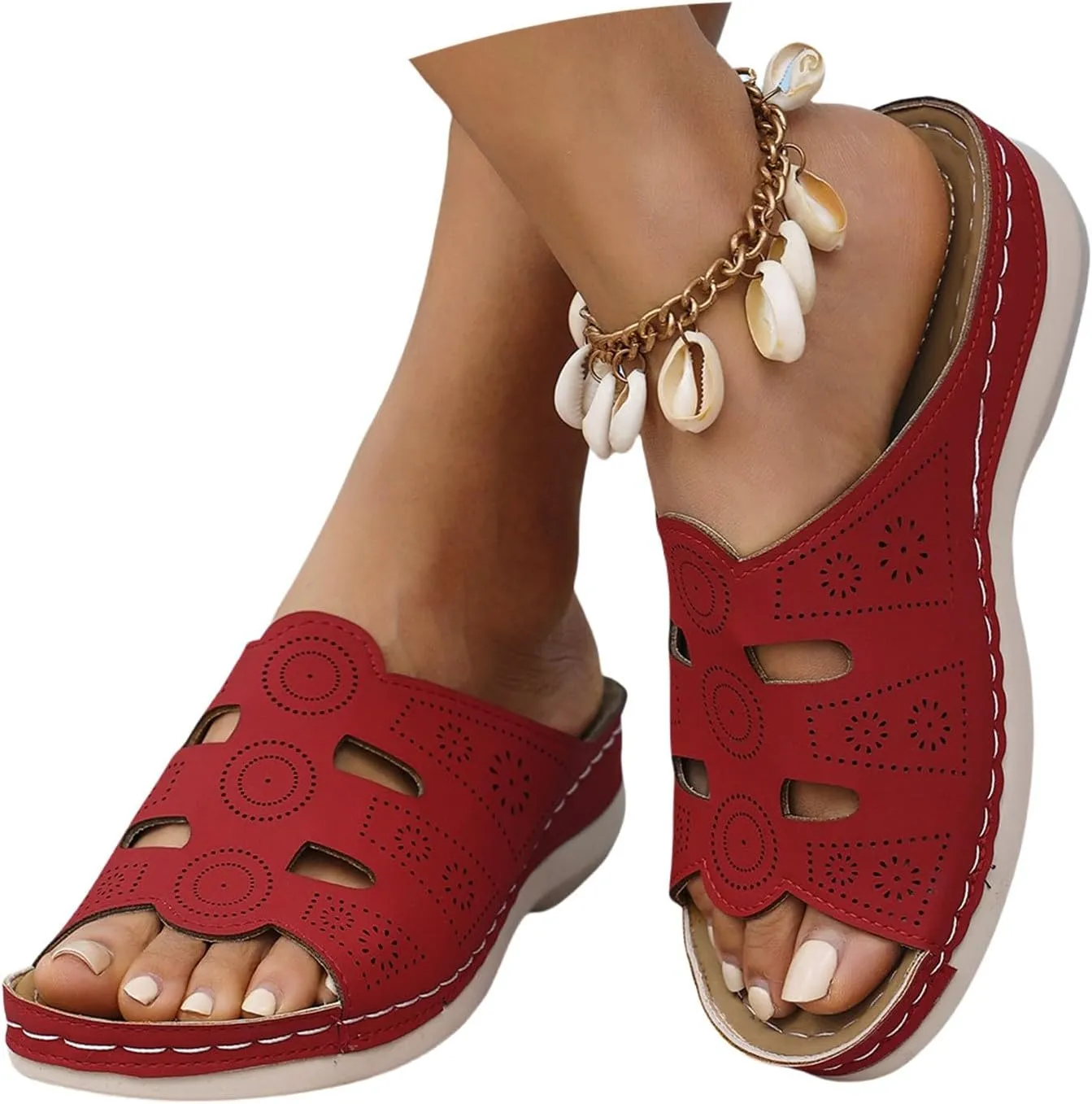 Summer Orthopedic Sandals for Womens 2025,Trendy Comfortable Slip On Wide Width Sandal,Casual Vacation Shoes Women,