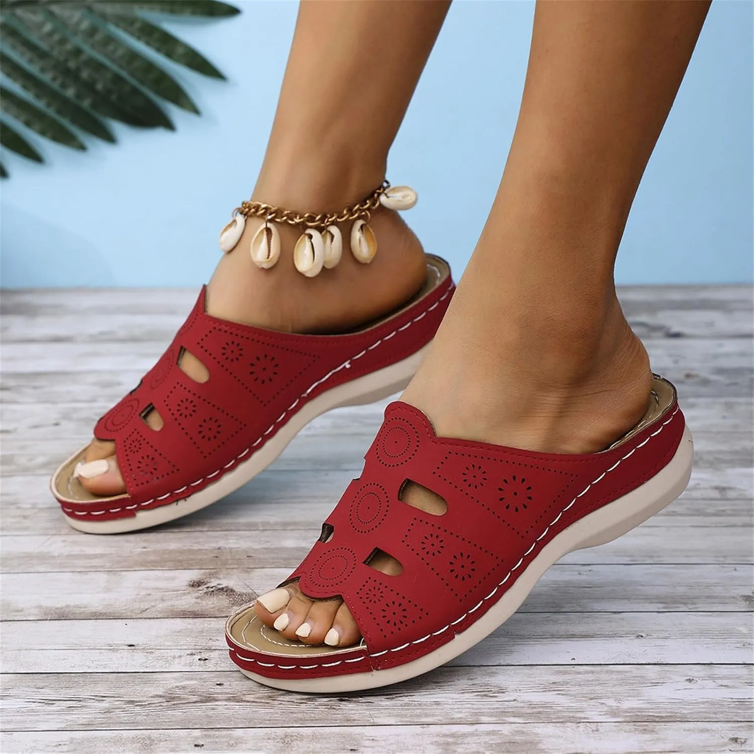 Summer Orthopedic Sandals for Womens 2025,Trendy Comfortable Slip On Wide Width Sandal,Casual Vacation Shoes Women,