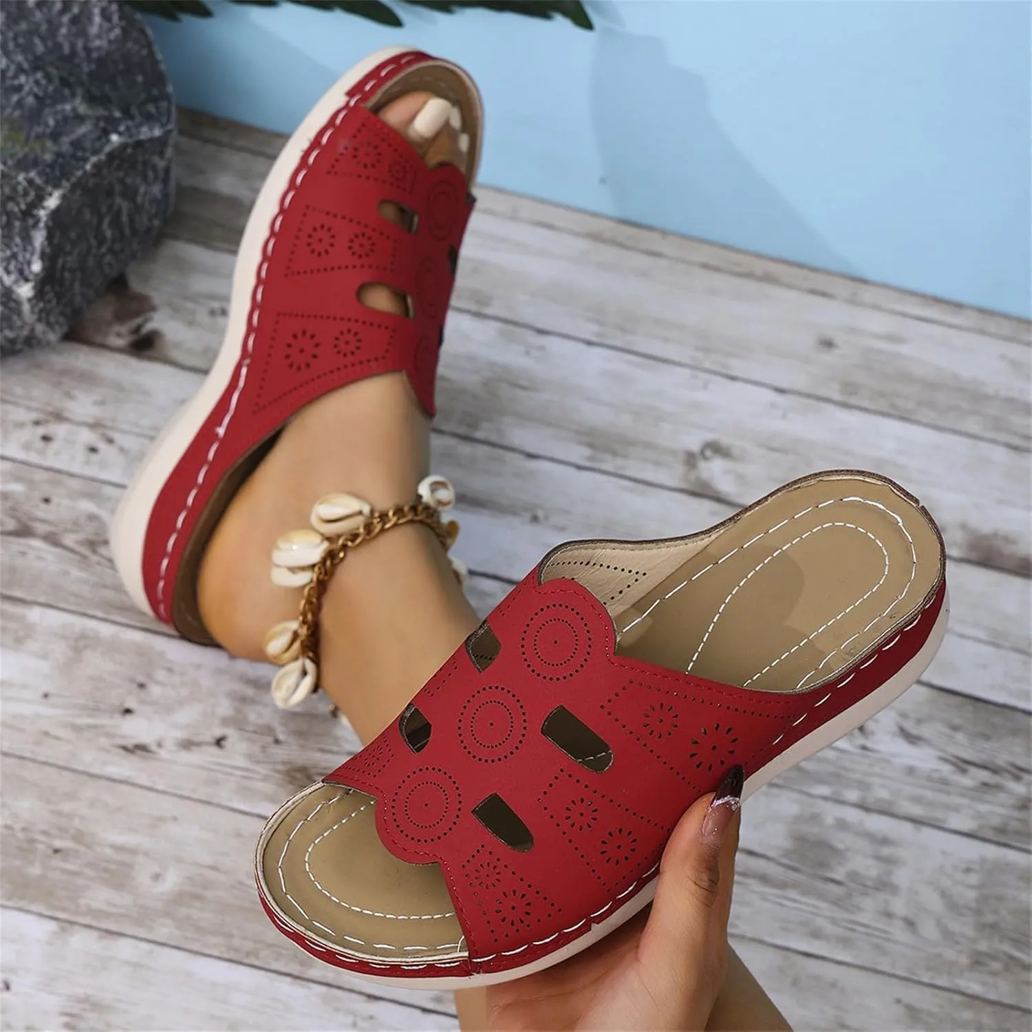 Summer Orthopedic Sandals for Womens 2025,Trendy Comfortable Slip On Wide Width Sandal,Casual Vacation Shoes Women,