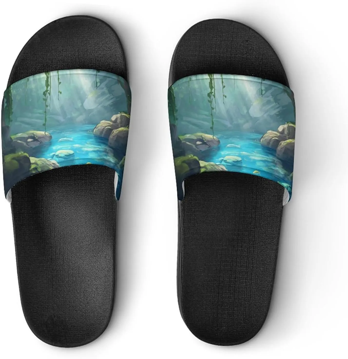Sunshine in Cave Funny House Sandals Non Slip Shower Slippers Quick Drying Bathroom Shoes for Women Men