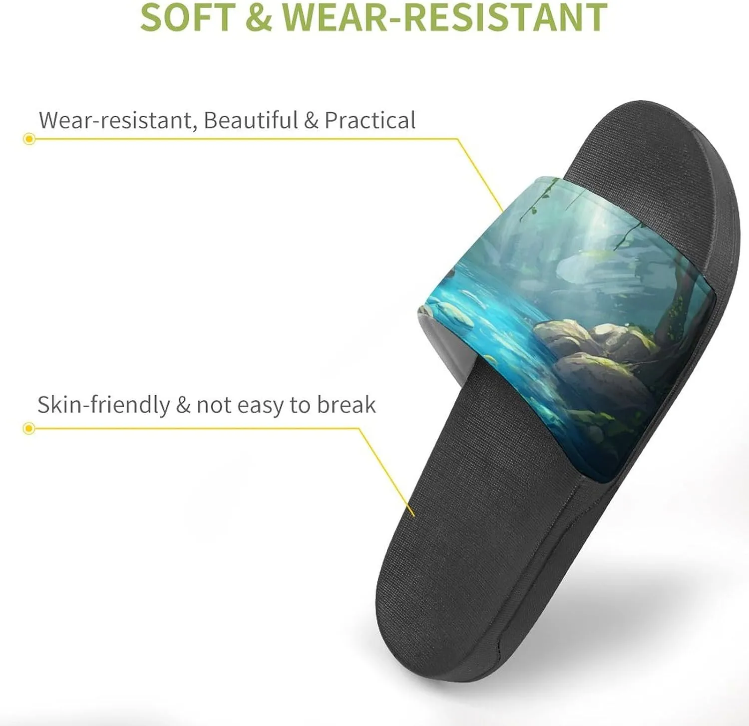 Sunshine in Cave Funny House Sandals Non Slip Shower Slippers Quick Drying Bathroom Shoes for Women Men