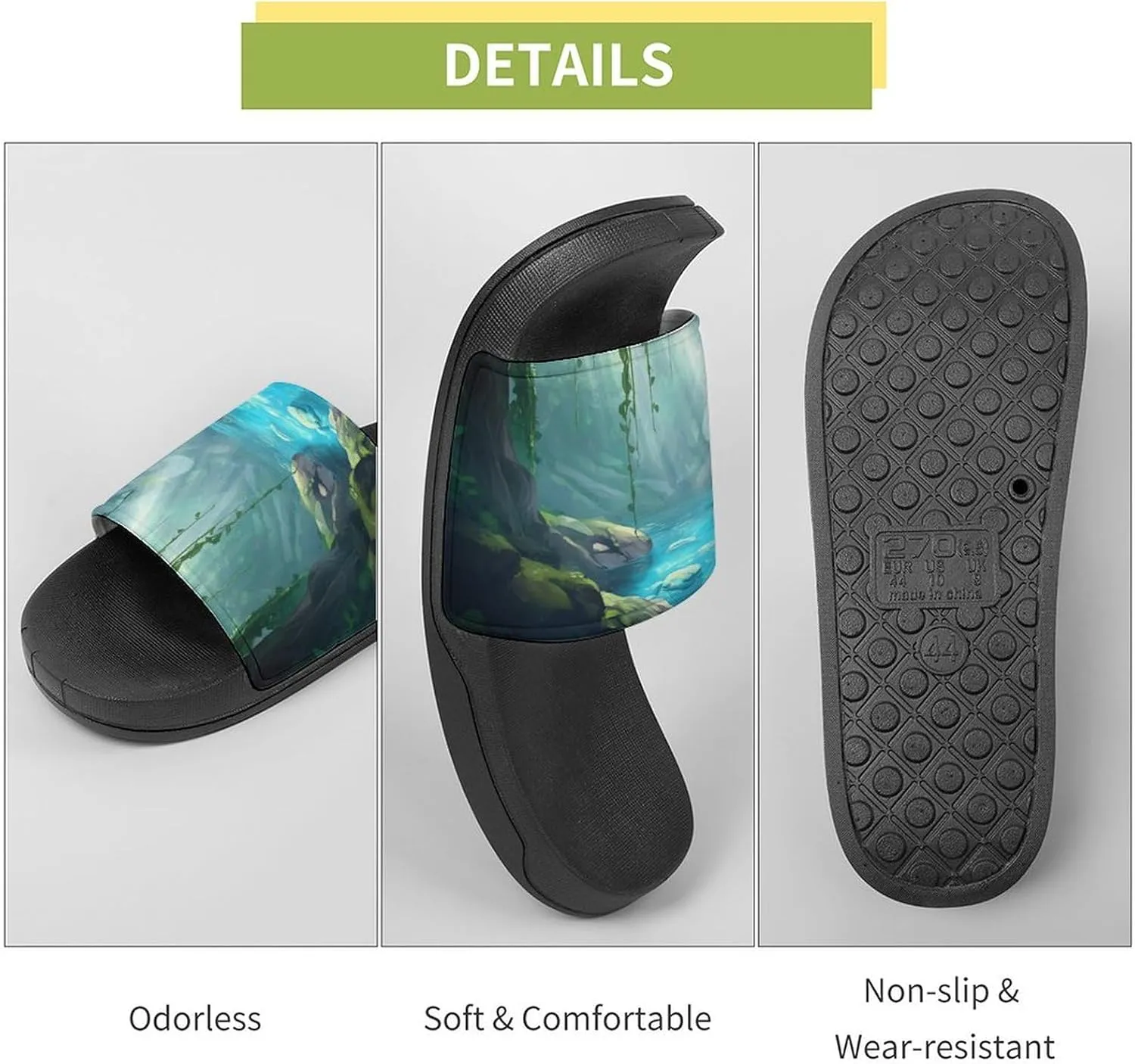 Sunshine in Cave Funny House Sandals Non Slip Shower Slippers Quick Drying Bathroom Shoes for Women Men