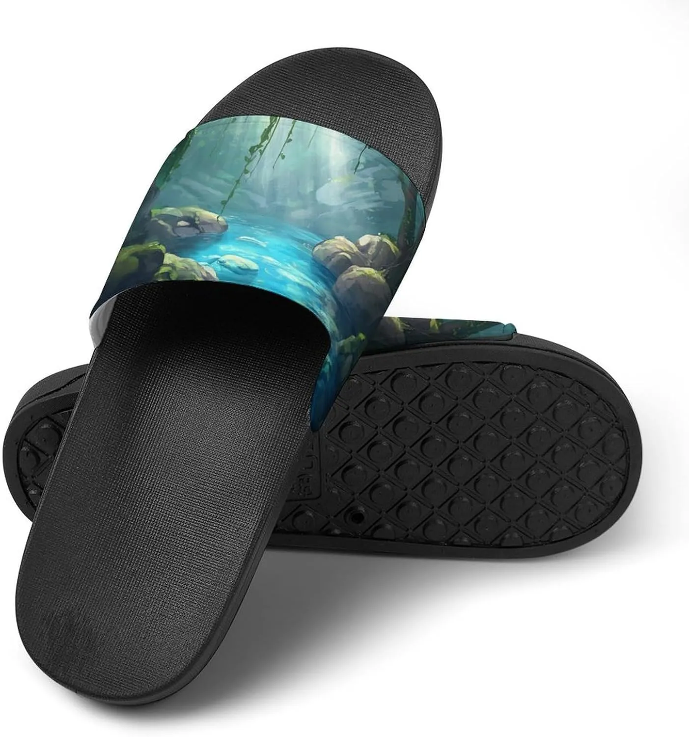 Sunshine in Cave Funny House Sandals Non Slip Shower Slippers Quick Drying Bathroom Shoes for Women Men