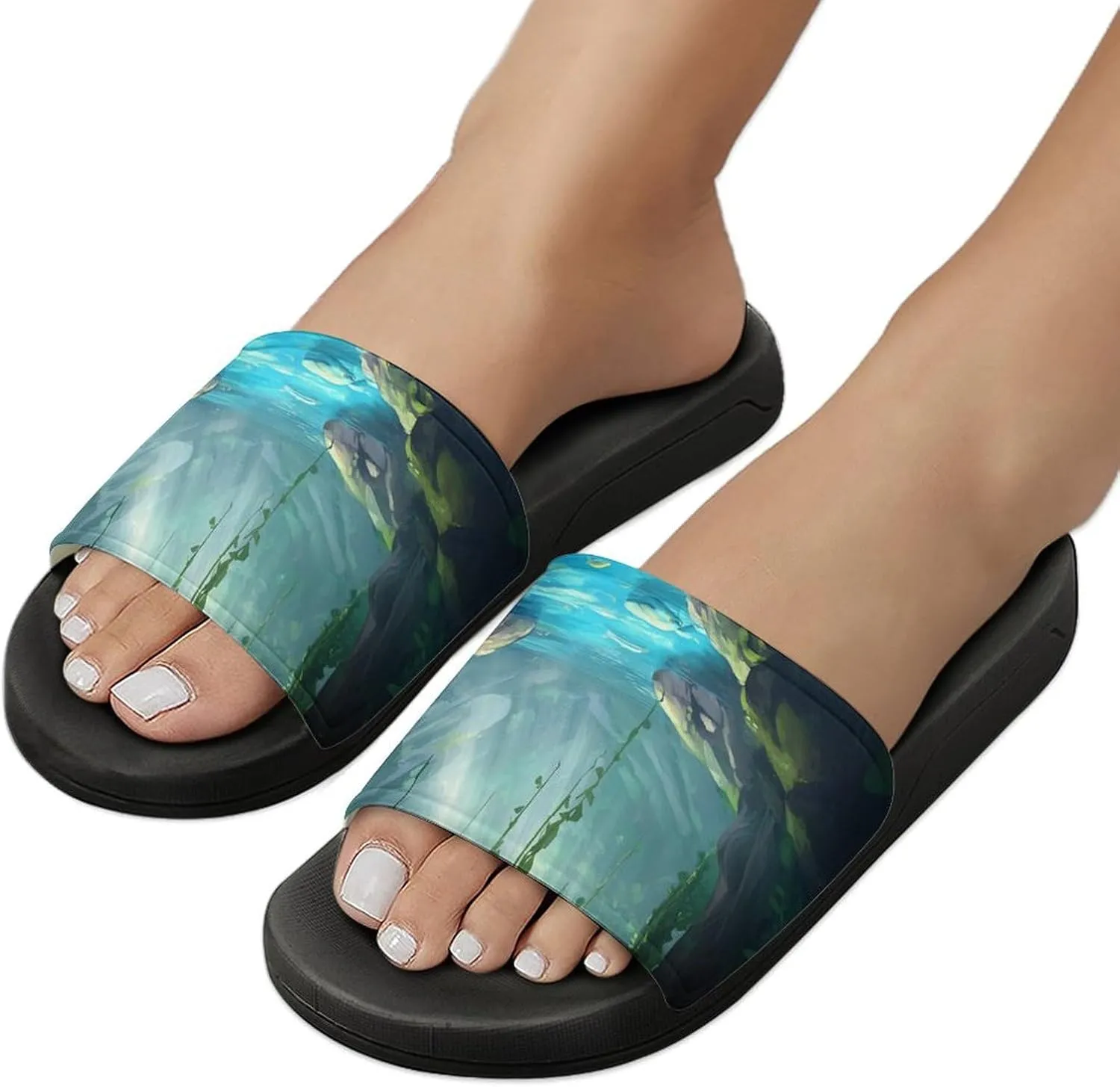 Sunshine in Cave Funny House Sandals Non Slip Shower Slippers Quick Drying Bathroom Shoes for Women Men