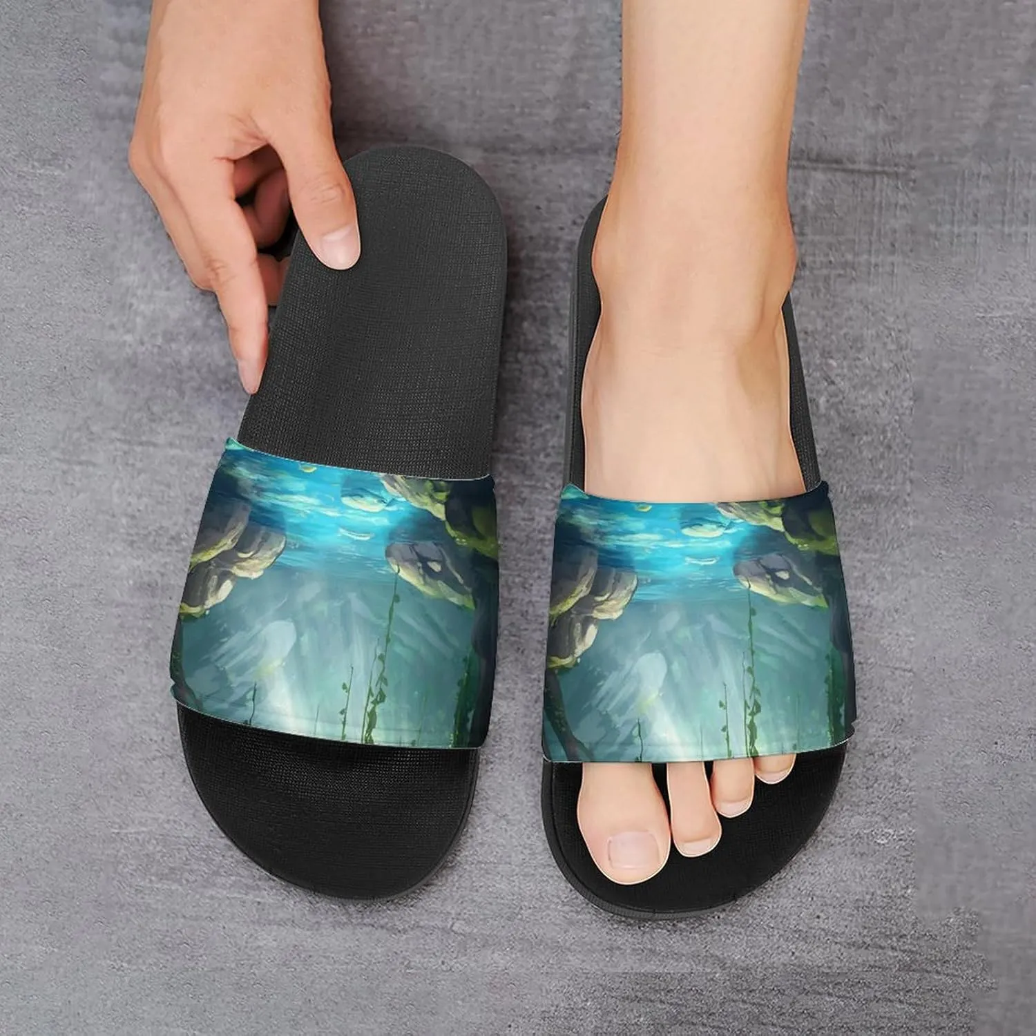 Sunshine in Cave Funny House Sandals Non Slip Shower Slippers Quick Drying Bathroom Shoes for Women Men