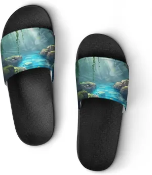 Sunshine in Cave Funny House Sandals Non Slip Shower Slippers Quick Drying Bathroom Shoes for Women Men