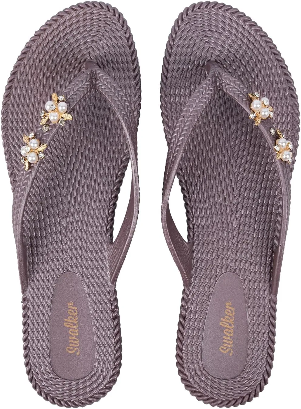Swalker Metalli Man & Women's Flip Flop Sandal in Recyclable Rubber Sole with Non-Slip Pattern