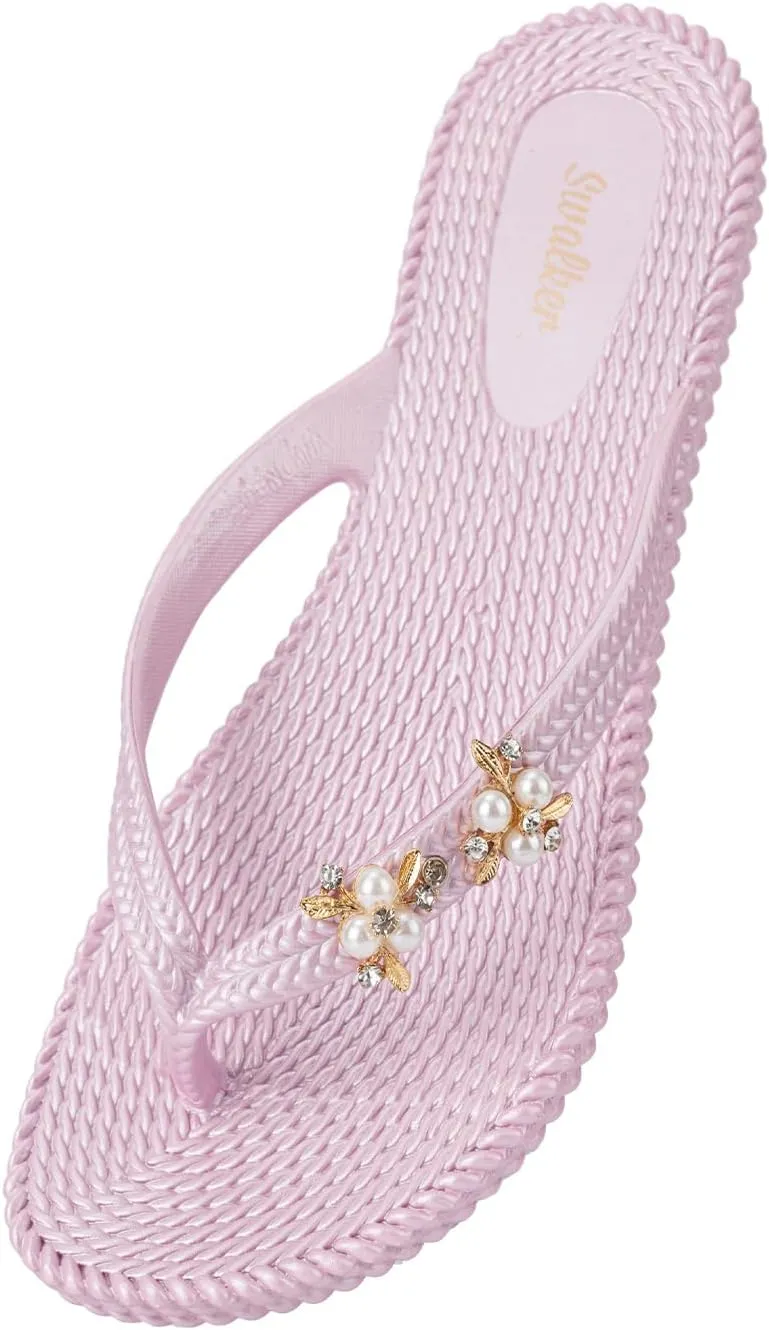 Swalker Metalli Man & Women's Flip Flop Sandal in Recyclable Rubber Sole with Non-Slip Pattern