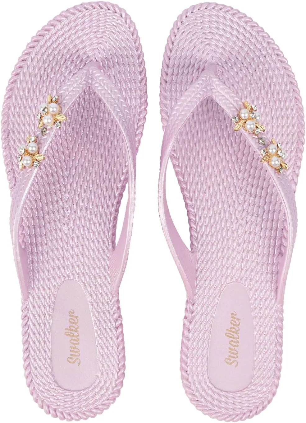 Swalker Metalli Man & Women's Flip Flop Sandal in Recyclable Rubber Sole with Non-Slip Pattern