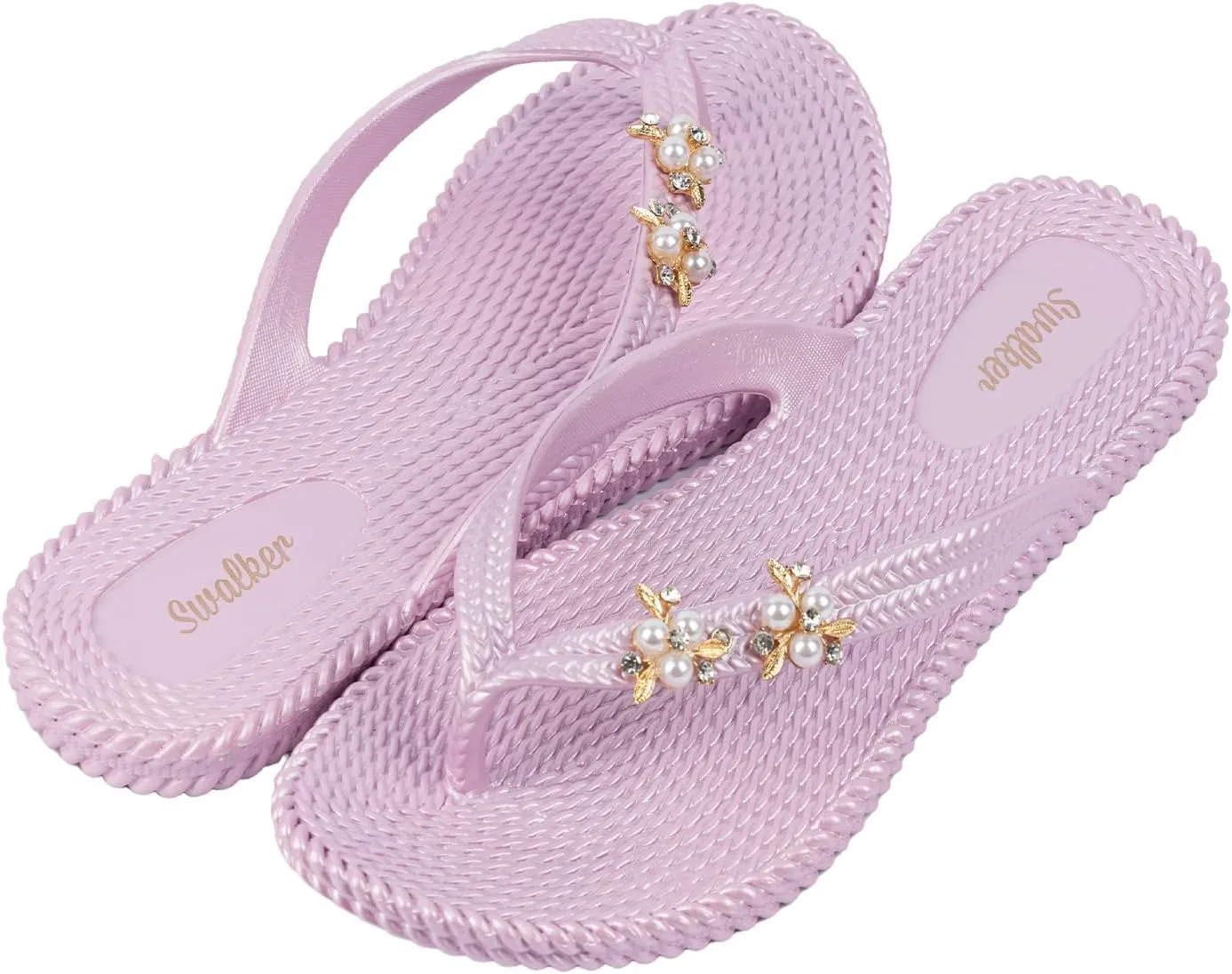 Swalker Metalli Man & Women's Flip Flop Sandal in Recyclable Rubber Sole with Non-Slip Pattern