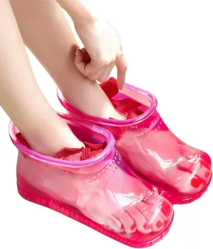 Thermal Massage Foot Bath Shoes,Portable Hook-Type Foot Massage Foot Bath Shoes to Promote Blood Circulation,Containing Bath Powder…