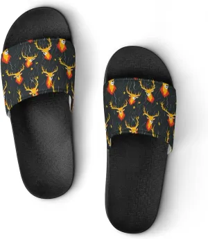 Thunder Deers Non Slip Slides Sandals for Women Men Quick Drying Shower Shoes for Bathroom Pool Beach