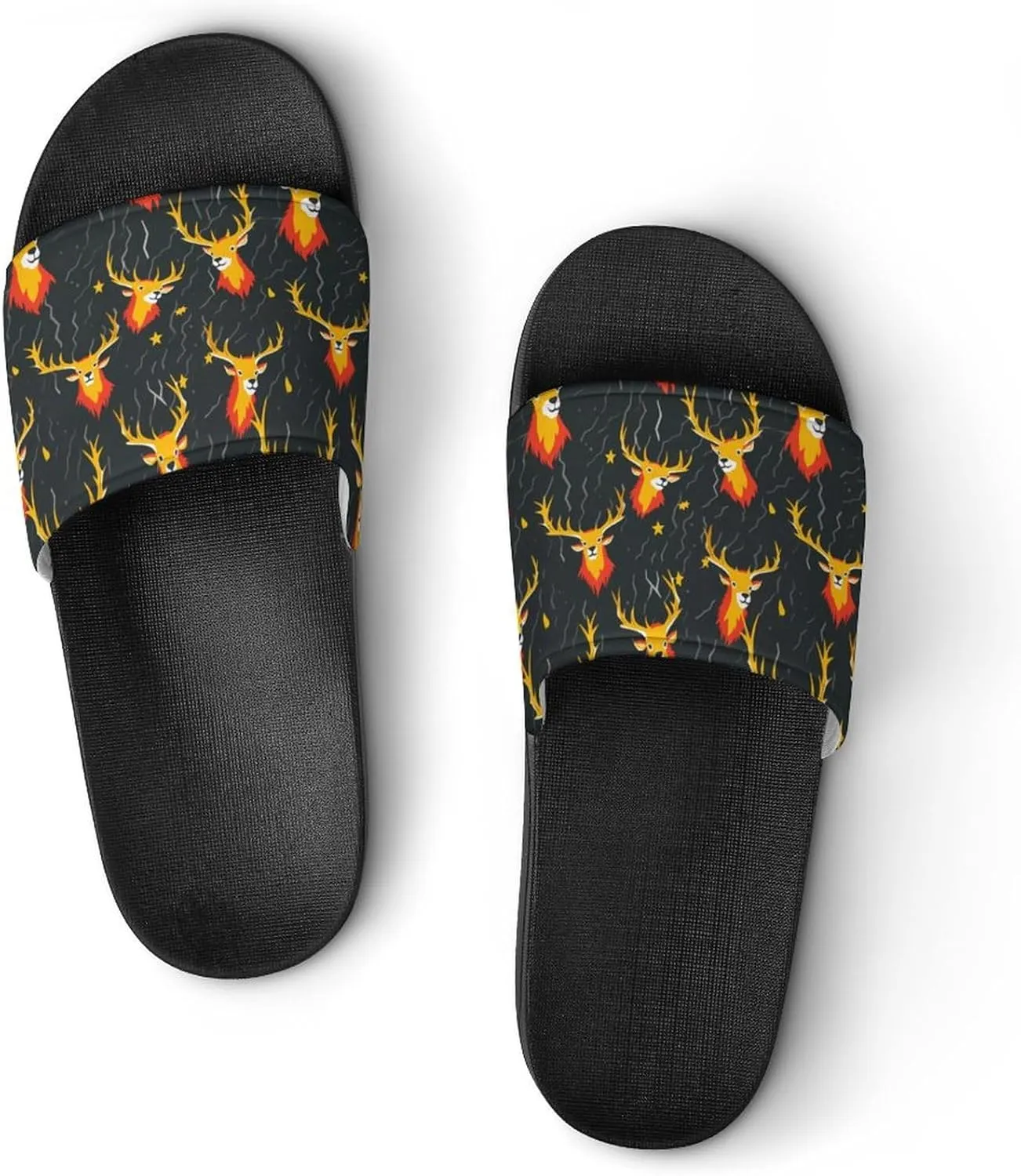 Thunder Deers Non Slip Slides Sandals for Women Men Quick Drying Shower Shoes for Bathroom Pool Beach