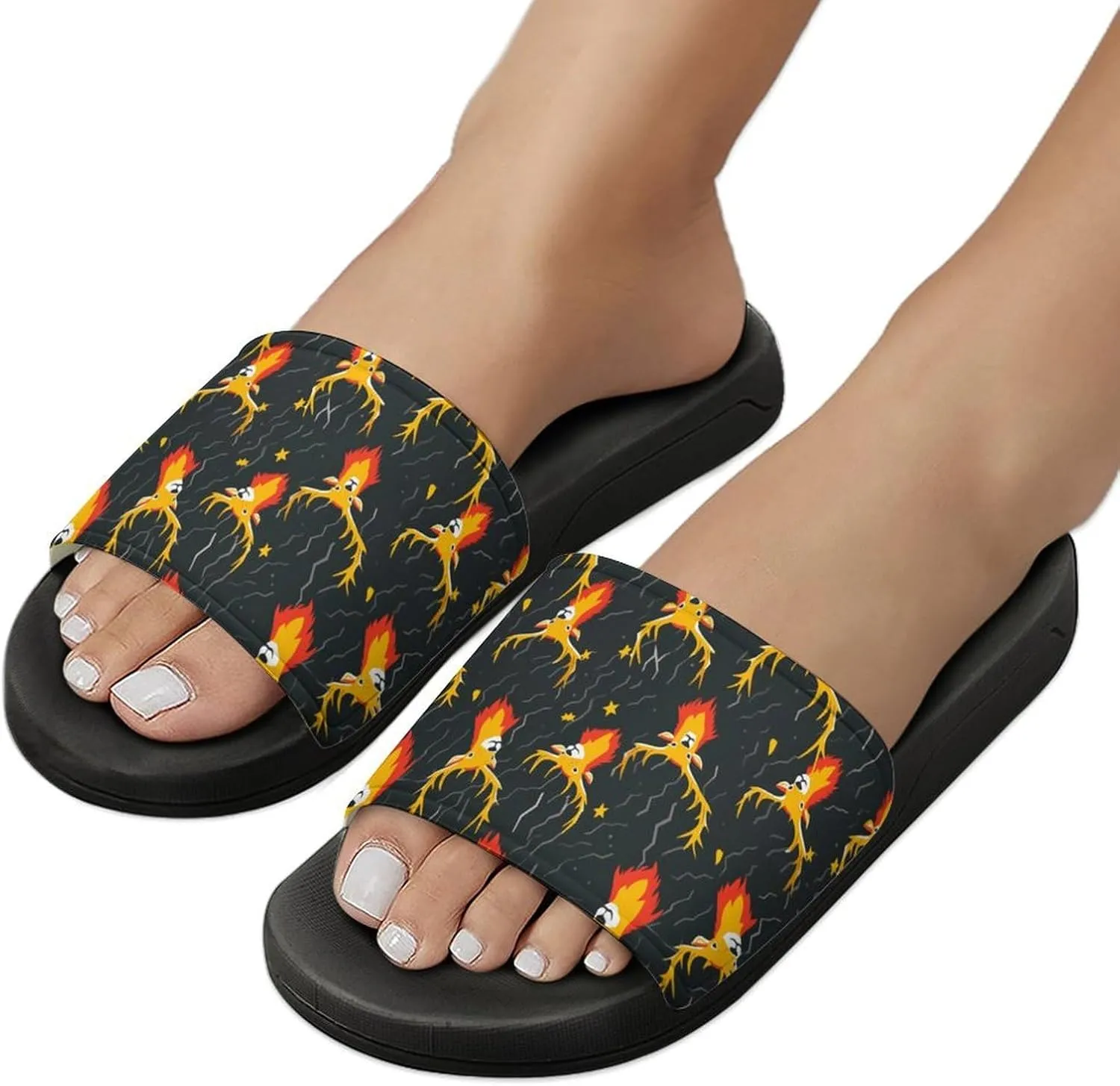 Thunder Deers Non Slip Slides Sandals for Women Men Quick Drying Shower Shoes for Bathroom Pool Beach