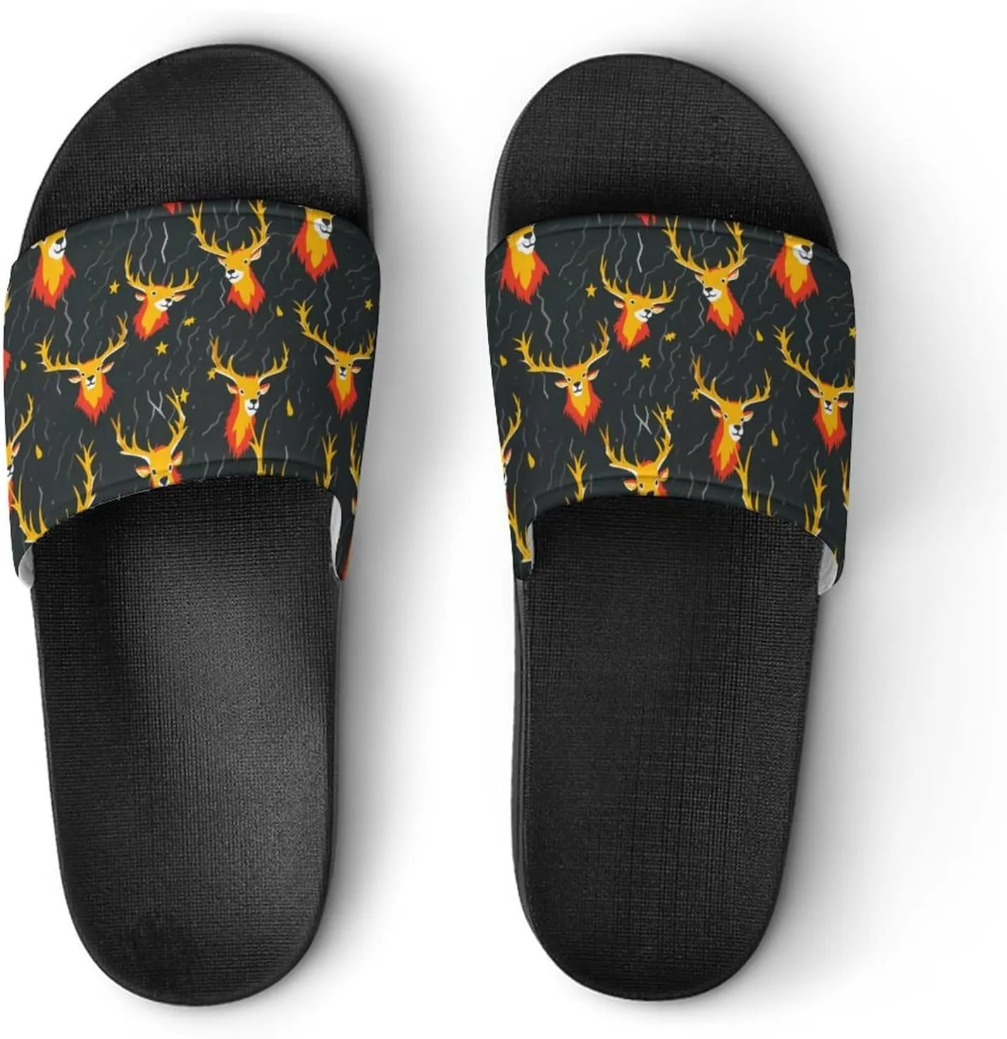 Thunder Deers Non Slip Slides Sandals for Women Men Quick Drying Shower Shoes for Bathroom Pool Beach