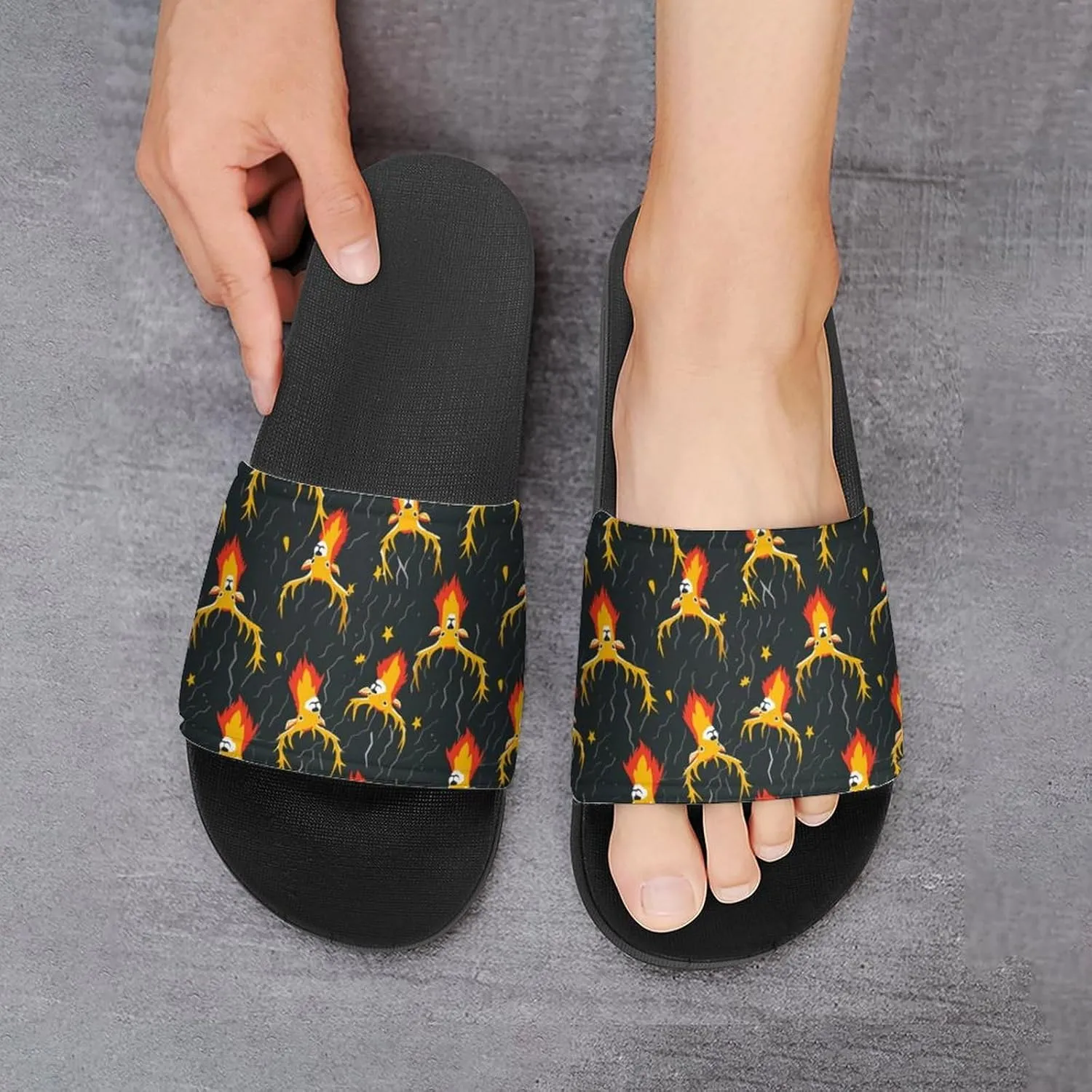 Thunder Deers Non Slip Slides Sandals for Women Men Quick Drying Shower Shoes for Bathroom Pool Beach