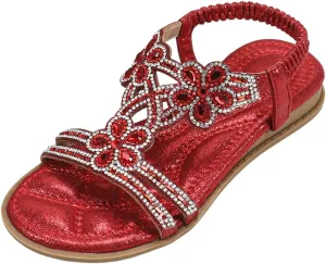 Toddler Girls Glitter Rhinestone Sandals T-Strap Open Toe Kids Sparkly Flat Shoes Soft Beach Summer Outdoor