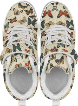 Toddler Running Tennis School Sneakers with White Sole, Regular Heel Slip On Sneaker Adorable Breathable Footwear