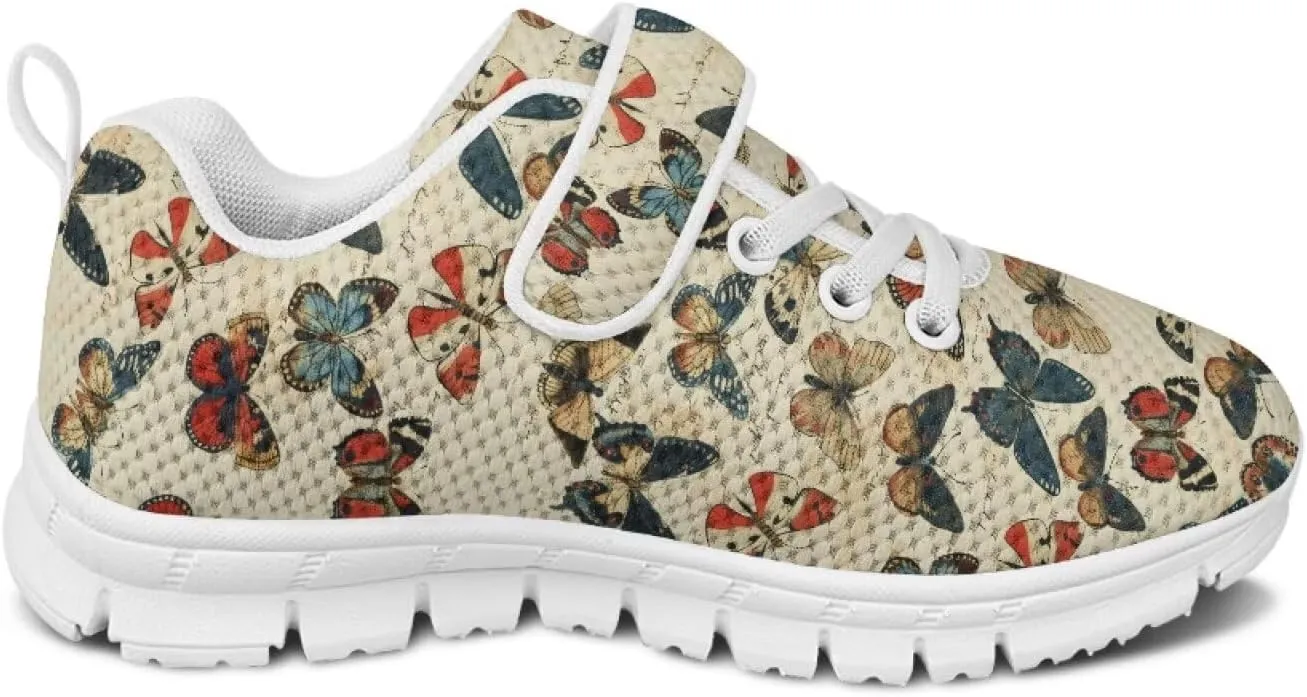 Toddler Running Tennis School Sneakers with White Sole, Regular Heel Slip On Sneaker Adorable Breathable Footwear