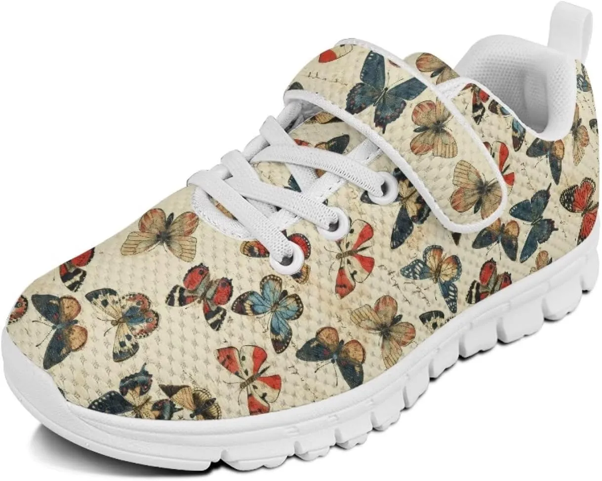 Toddler Running Tennis School Sneakers with White Sole, Regular Heel Slip On Sneaker Adorable Breathable Footwear
