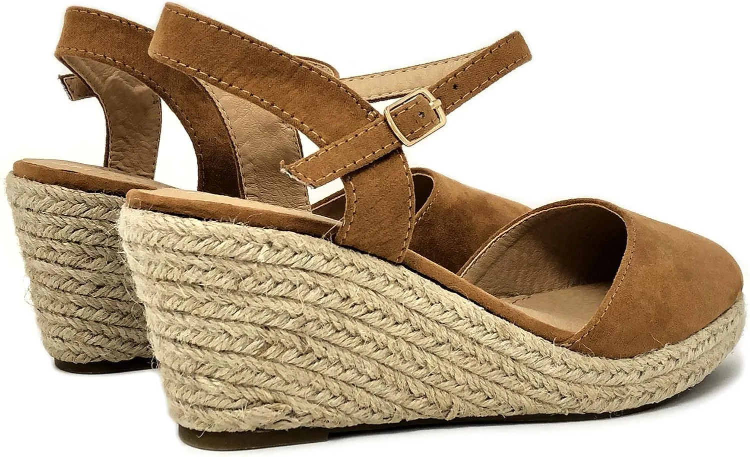 TOP Moda Wishing-5 Women's Closed Toe Buckle Strap Espedrilles Sandals