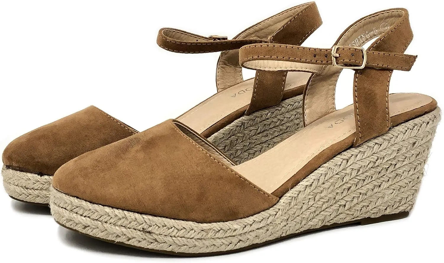 TOP Moda Wishing-5 Women's Closed Toe Buckle Strap Espedrilles Sandals