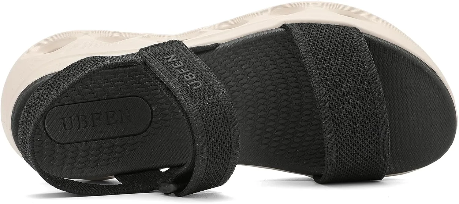 UBFEN Womens Sport Sandals Comfortable Walking Arch Support Adjustable Ankle Strap Platform Soft Footbed Cushion Breathable Woven Upper Summer Outdoor Sandals