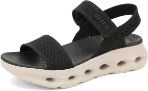 UBFEN Womens Sport Sandals Comfortable Walking Arch Support Adjustable Ankle Strap Platform Soft Footbed Cushion Breathable Woven Upper Summer Outdoor Sandals
