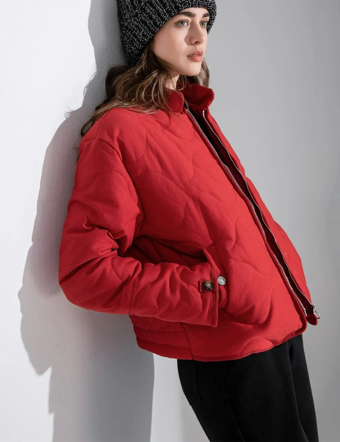 VIEWON Women's Quilted Puffer Winter Lightweight Jacket Short Warm zip up Button Down Coat with Pockets