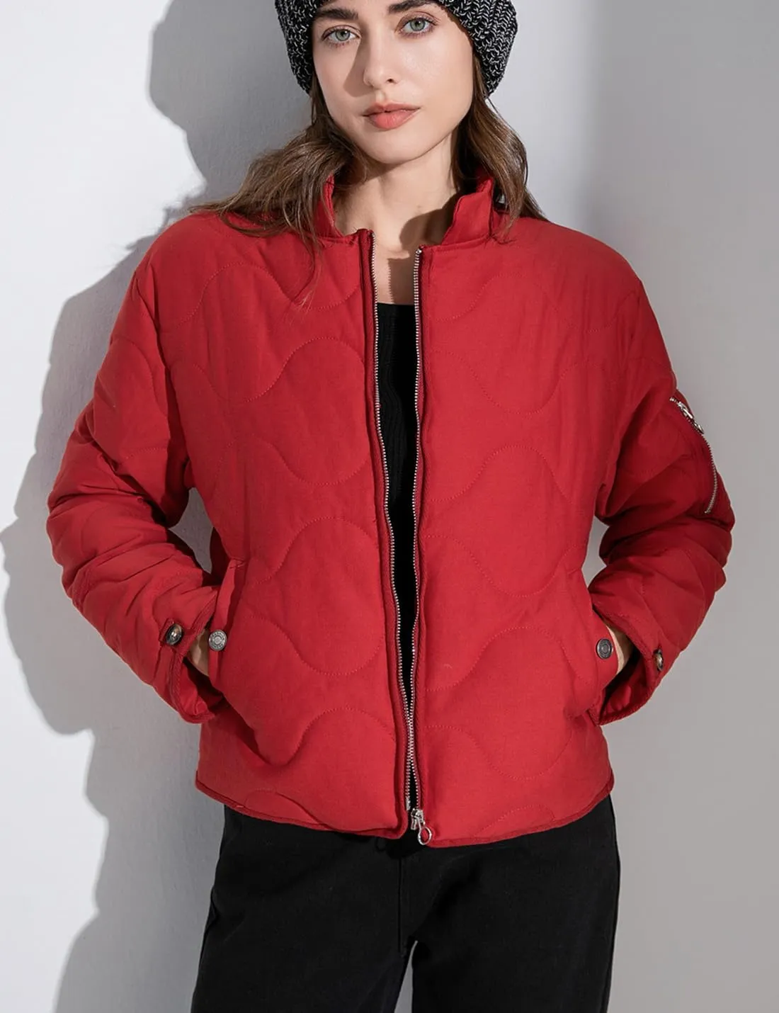 VIEWON Women's Quilted Puffer Winter Lightweight Jacket Short Warm zip up Button Down Coat with Pockets