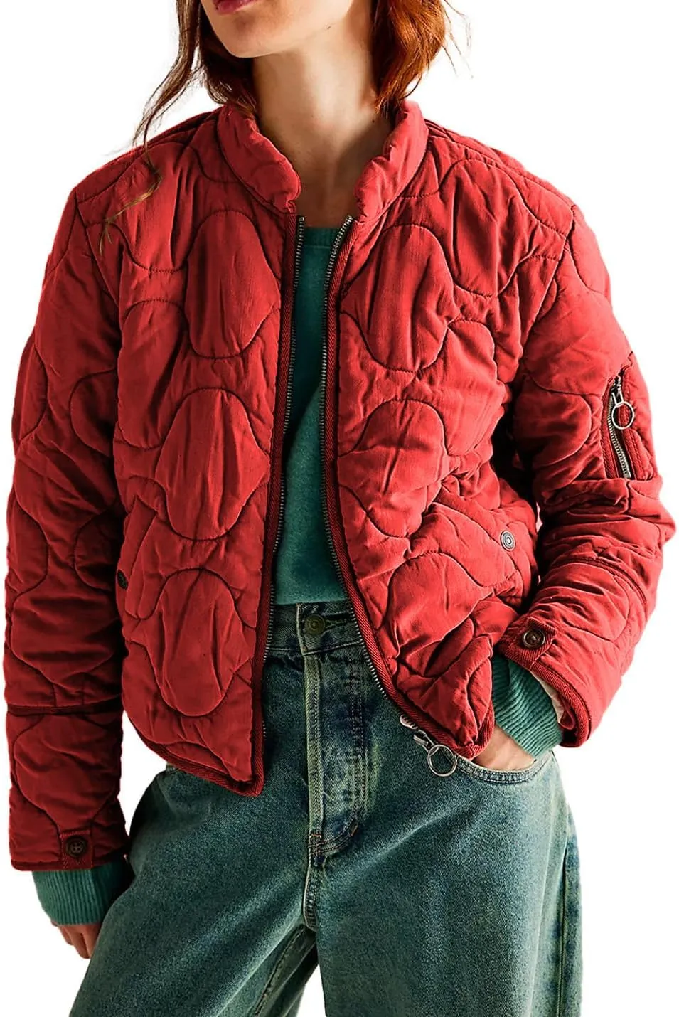 VIEWON Women's Quilted Puffer Winter Lightweight Jacket Short Warm zip up Button Down Coat with Pockets