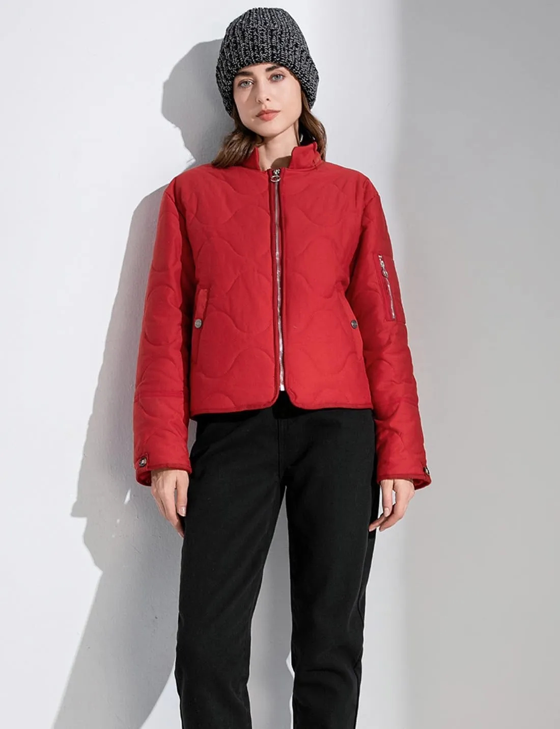 VIEWON Women's Quilted Puffer Winter Lightweight Jacket Short Warm zip up Button Down Coat with Pockets