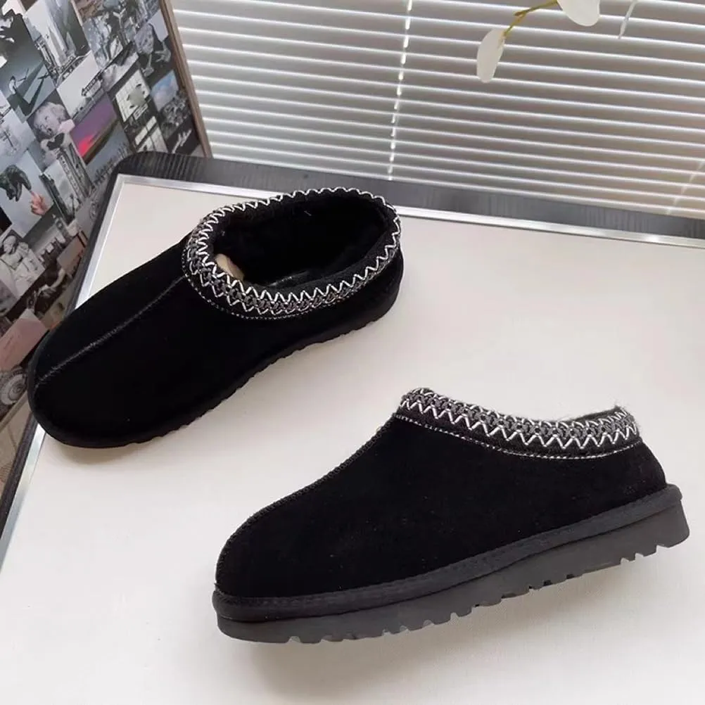 vioxthak Women's Slippers Platform Mini Boots For Women Short Ankle Boot Fur Fleece Lined Sneakers House slippers Suede Leather Anti-Slip Boot For Outdoor