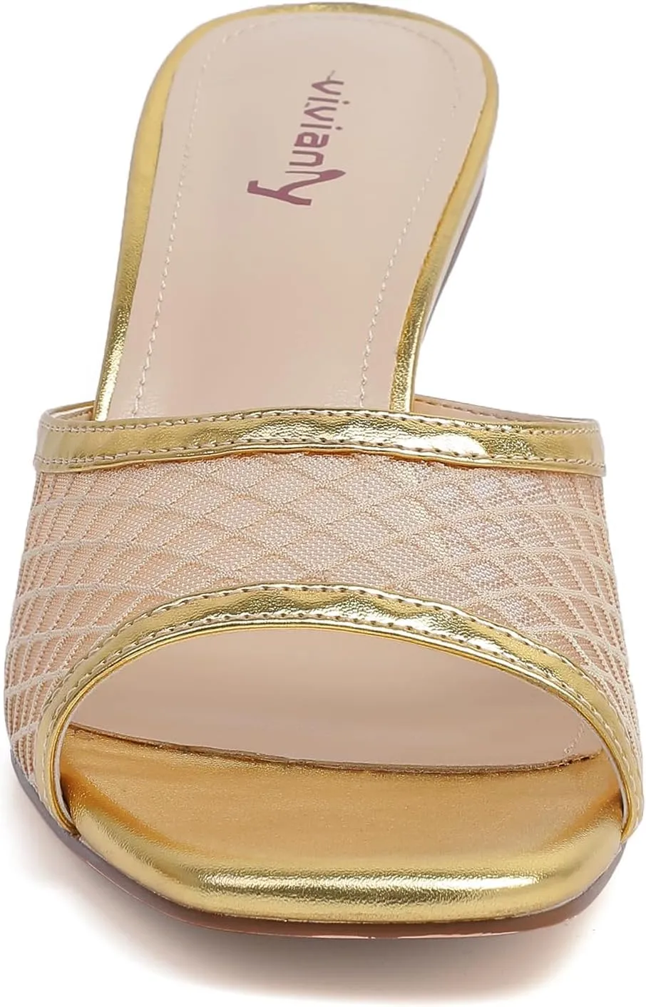 vivianly Womens Clear Heels Sandals Transparent Stiletto Heel Slippers Backless Peep Toe Slip on Heeled Mules