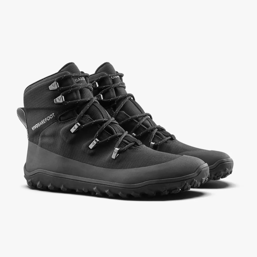 Vivobarefoot Tracker Textile AT Mens Barefoot Hiking Boots | Waterproof, Lightweight & Puncture Resistant | All Weather & Terrains | Wide Fit Grounding Shoes | Obsidian