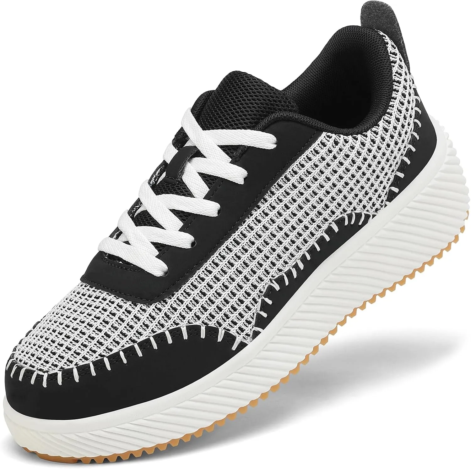 VZQ Platform Sneakers for Women,Comfortable Low Top Braided Womens Chunky Sneakers Casual Classic Tennis Shoes for Walking