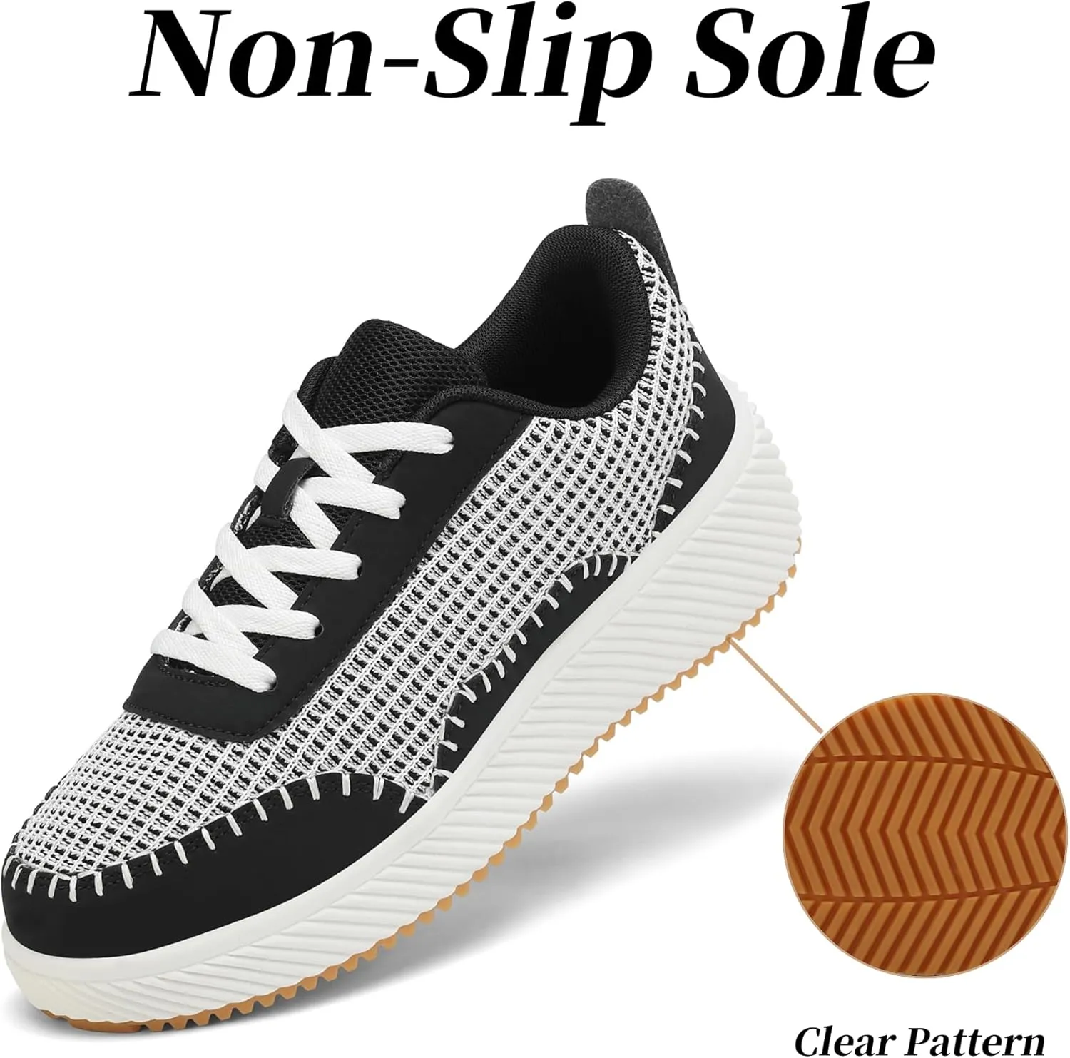 VZQ Platform Sneakers for Women,Comfortable Low Top Braided Womens Chunky Sneakers Casual Classic Tennis Shoes for Walking