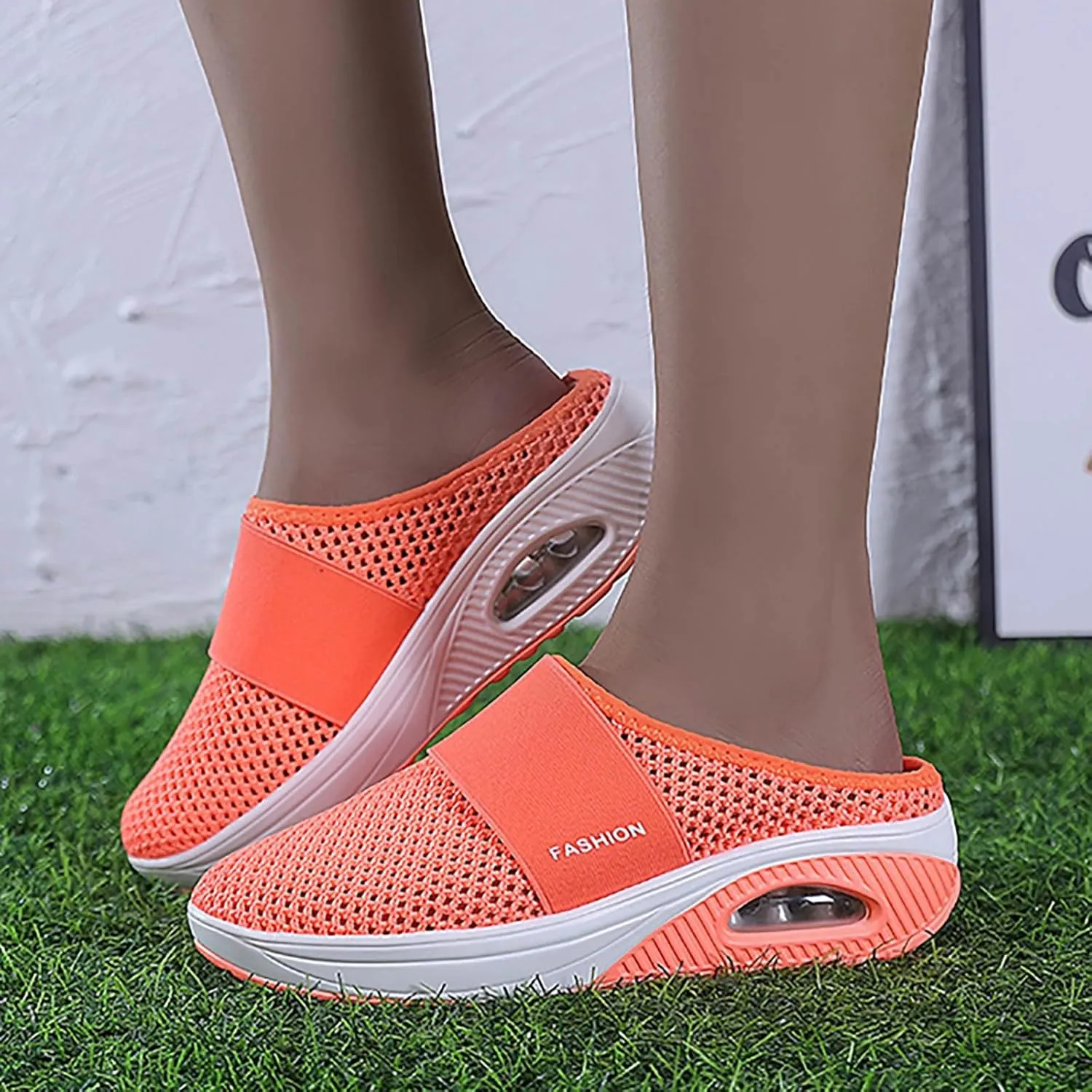 Walking Sneakers for Women Arch Support Wide Sport Sandals Women 2025 Slip On Mules Breathable Mesh Casual Shoes