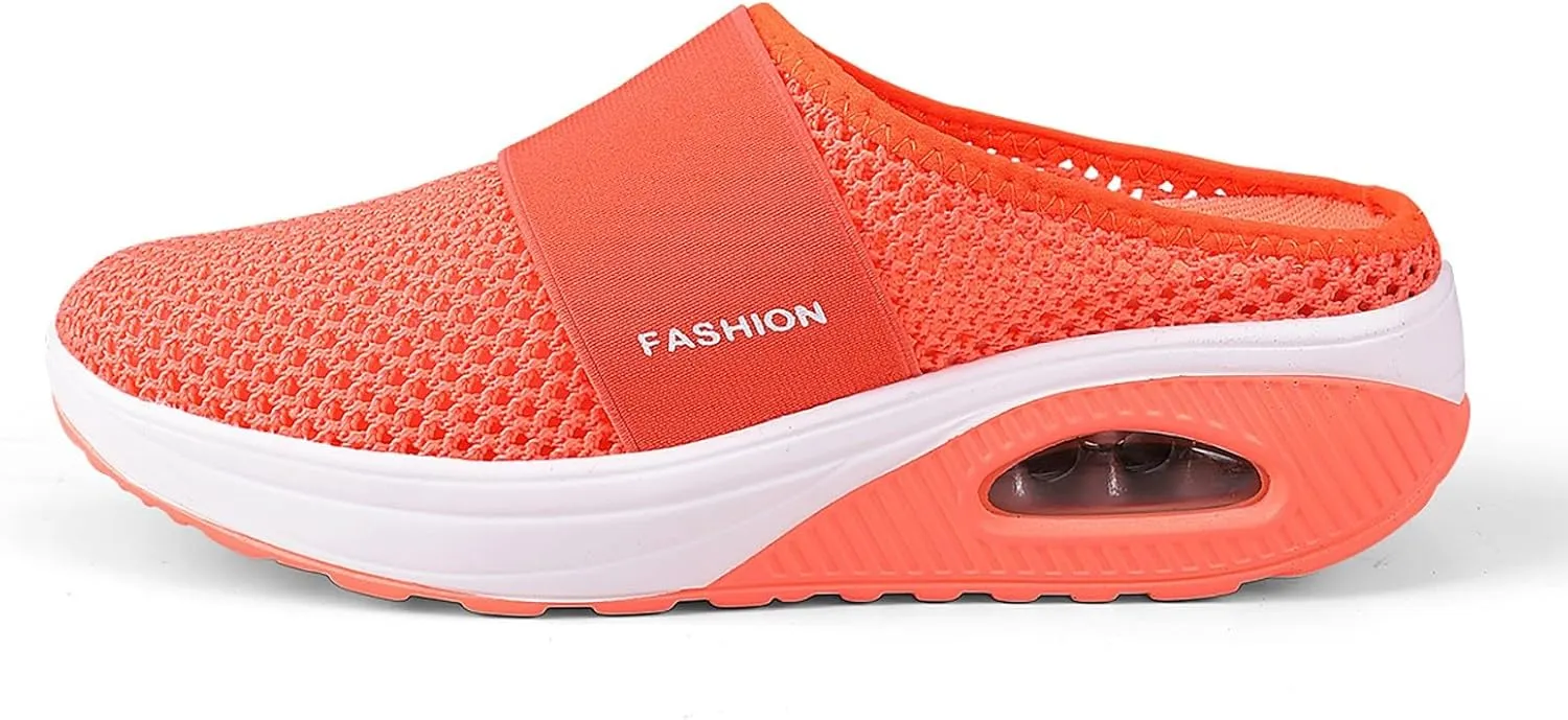 Walking Sneakers for Women Arch Support Wide Sport Sandals Women 2025 Slip On Mules Breathable Mesh Casual Shoes