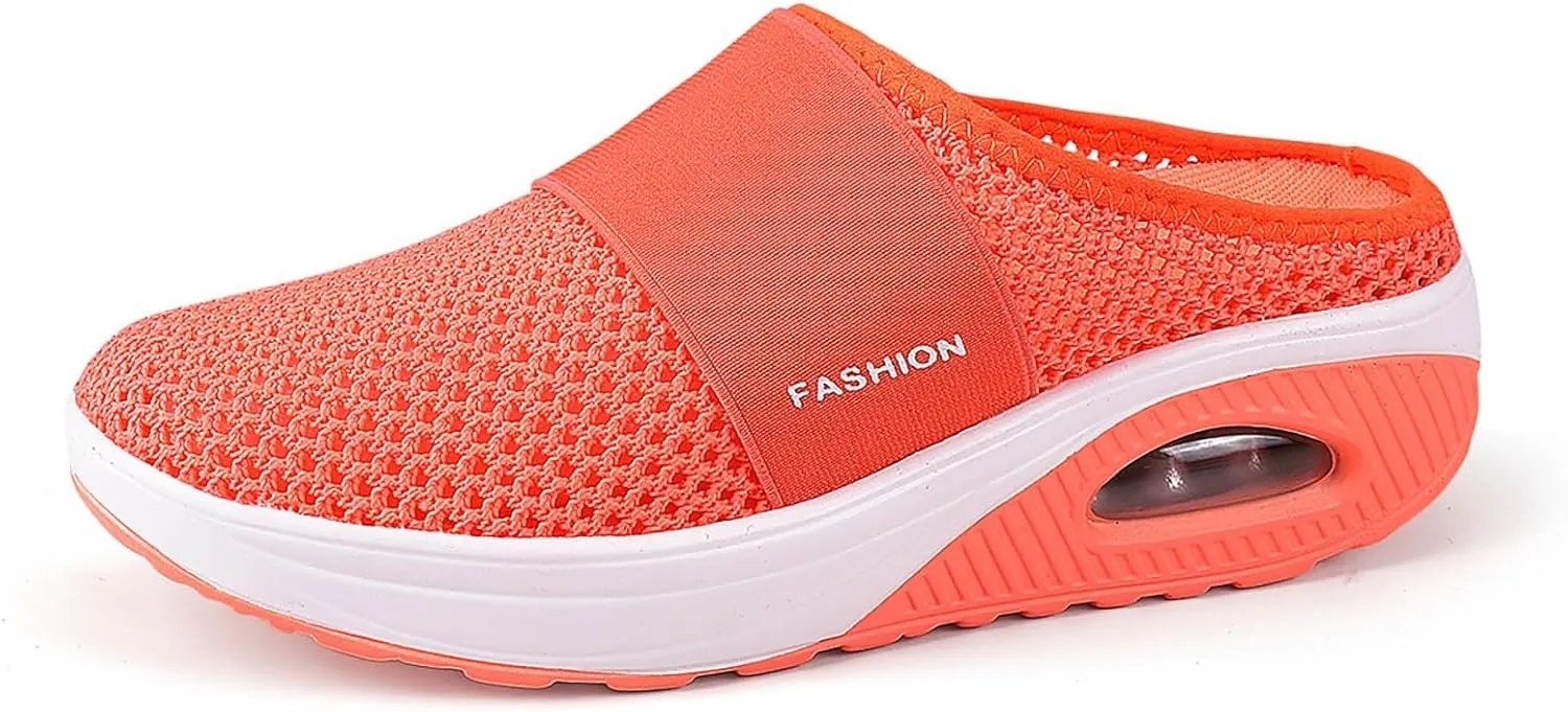 Walking Sneakers for Women Arch Support Wide Sport Sandals Women 2025 Slip On Mules Breathable Mesh Casual Shoes