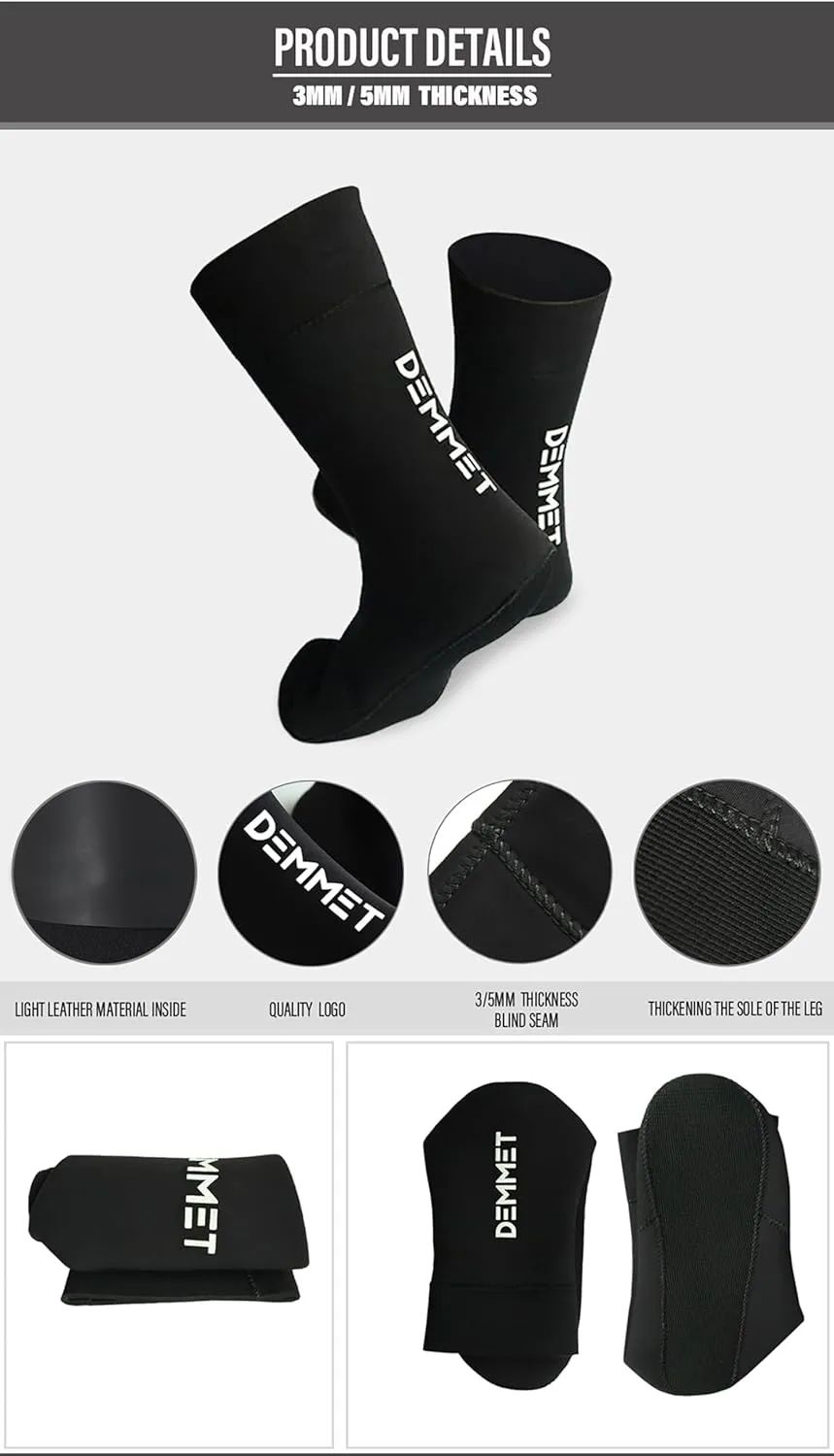 Water Diving Socks 1.5mm/3mm/5mm Neoprene Wetsuit Socks Non-slip High Elastic Beach Surf Shoes Thermal Swimming Boots